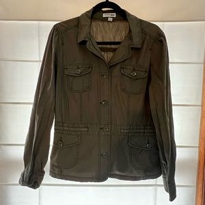 St. John’s Bay Women’s Lightweight Army Jacket, Green, Medium